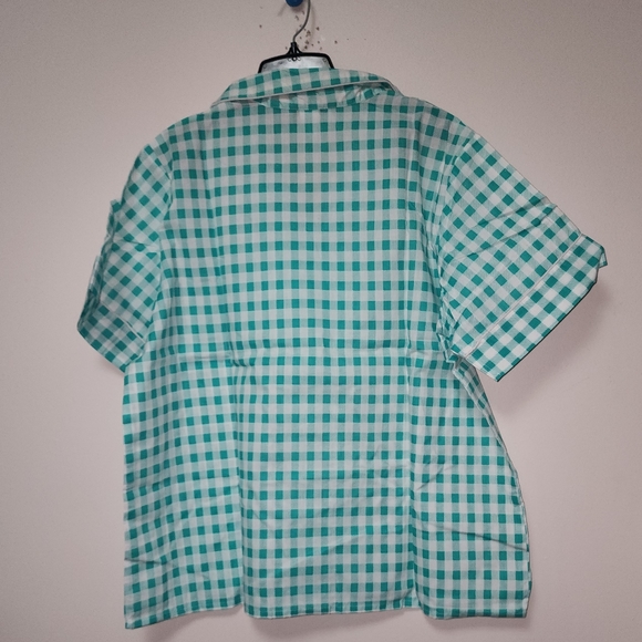 Anthony Richards Green and White Check Pattern ShortSet Pajamas 1X New - Picture 4 of 11